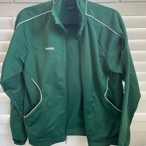 GREEN MENS SMALL REEBOK ZIP UP HOODIE